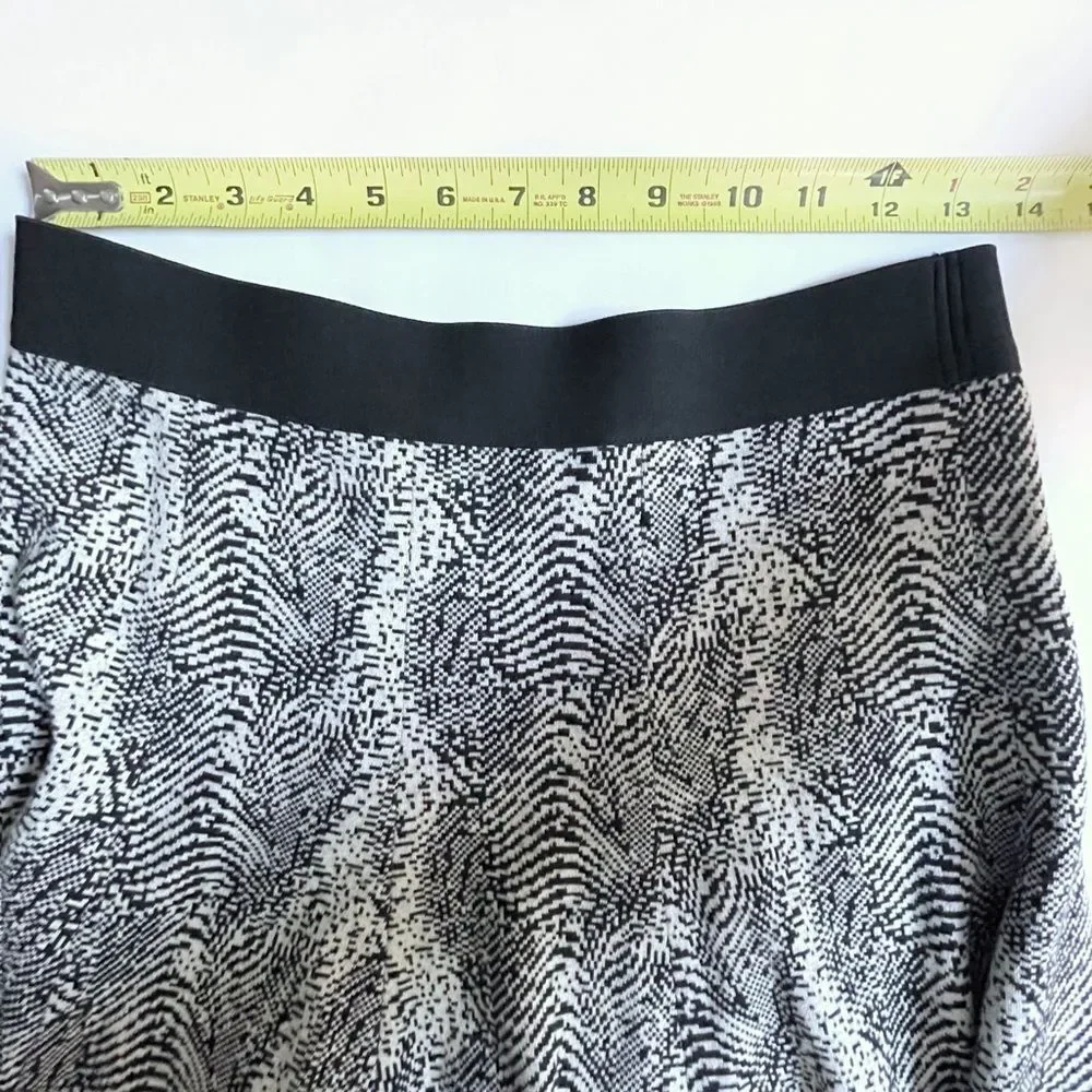 Comptoir des Cotonniers Women Skirt S Black White Wool Blend Flare Chic Office